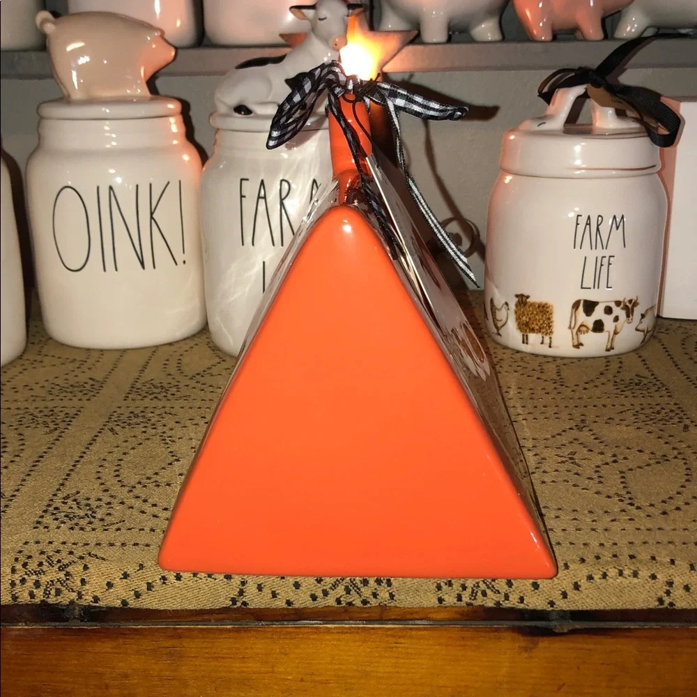Rae Dunn INTO THE WILD Tent Shaped Birdhouse Orange
